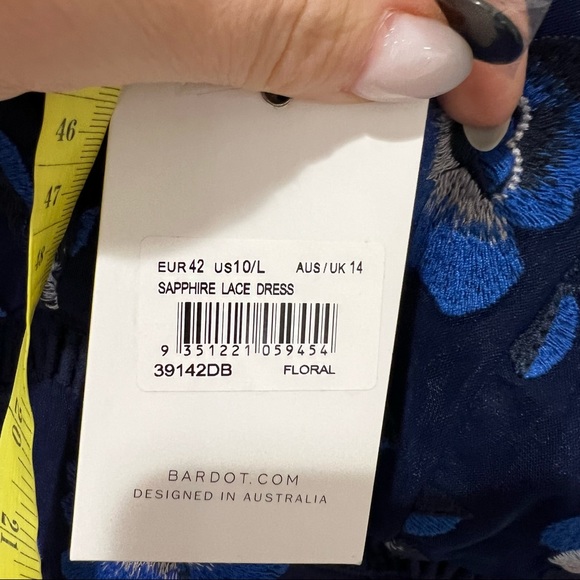 Revolve X Bardot Sapphire Lace Midi floral dress Sz L NWT - Picture 10 of 15